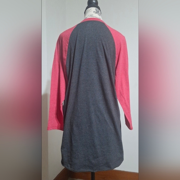 Zion Rootswear Charcoal & Burgundy Bob Marley Raglan Long Sleeve - Picture 3 of 5